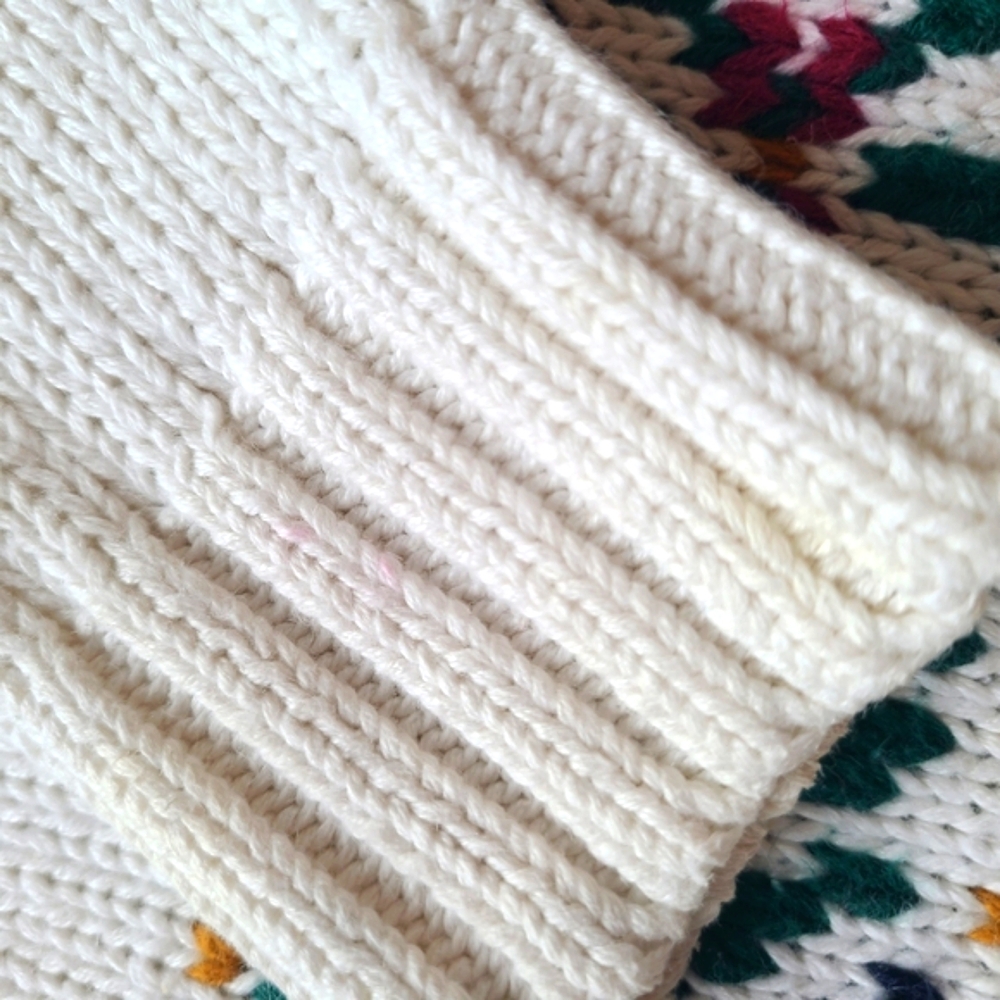 Vtg Floral Grandma Sweater Cottagecore Ninon de Lenclos Handknit Cardigan Large - Picture 6 of 9